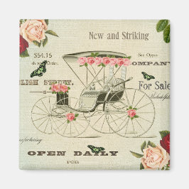 Imã Ímã feminino vitoriano vintage com flores