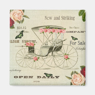 Imã Ímã feminino vitoriano vintage com flores