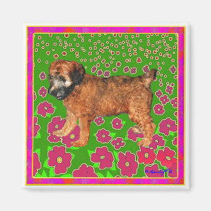 Imã Ímã: Filhote de cachorro no jardim - rosa
