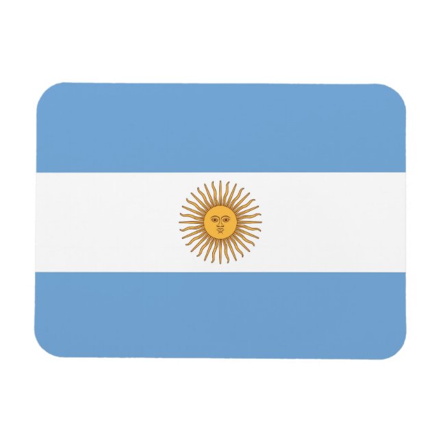 Ímã Imã flexível patriótica com bandeira da Argentina (Horizontal)