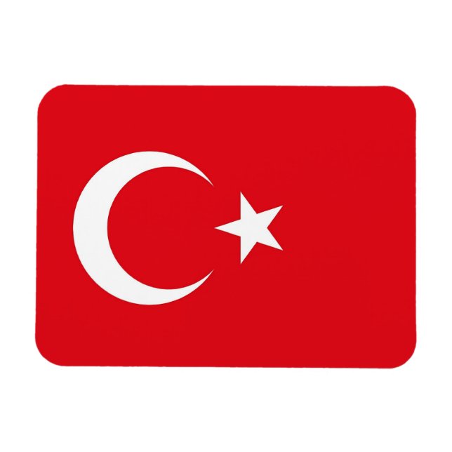 Ímã Imã flexível patriótica com bandeira da Turquia (Horizontal)