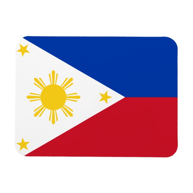 Ímã Imã flexível patriótica com bandeira das Filipinas (Horizontal)
