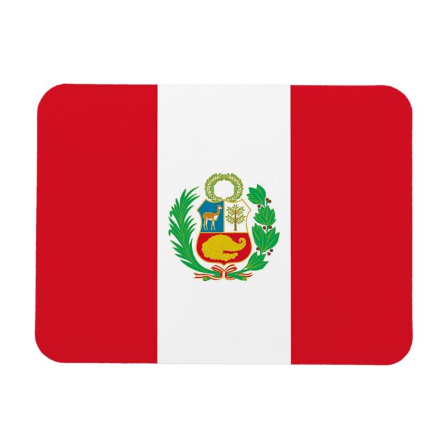 Ímã Imã flexível patriótica com bandeira do Peru (Horizontal)