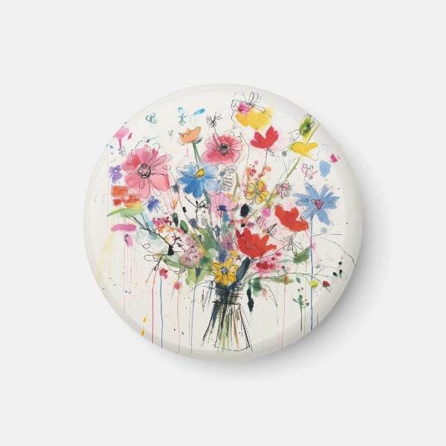 Imã Ímã floral caprichoso e florido (Frente)