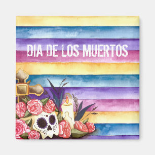 Imã Ímã floral de Crânio Diâmetro de los Muertos