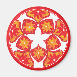 Imã Ímã floral decorativo vermelho dos azulejos
