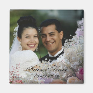 Imã Ímã floral do casamento do quadro da foto