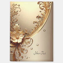 Ímã Floral Dourado Ornamentado