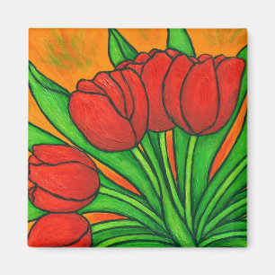 Imã Ímã floral Funky da tulipa
