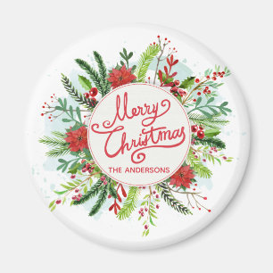 Imã Ímã floral personalizado do Natal da grinalda