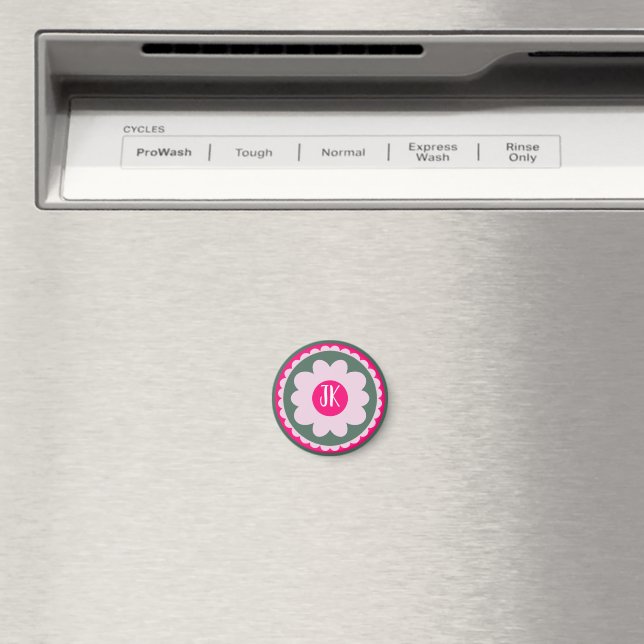 Imã Ímã Floral Rosa Personalizado (In Situ (Dishwasher))