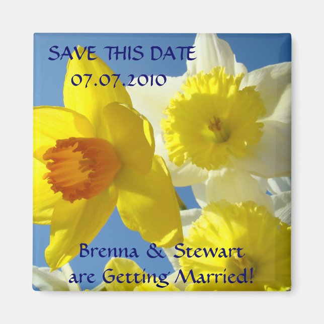 Imã Ímã Flores de Narciso na Primavera Salve esta Data (Frente)
