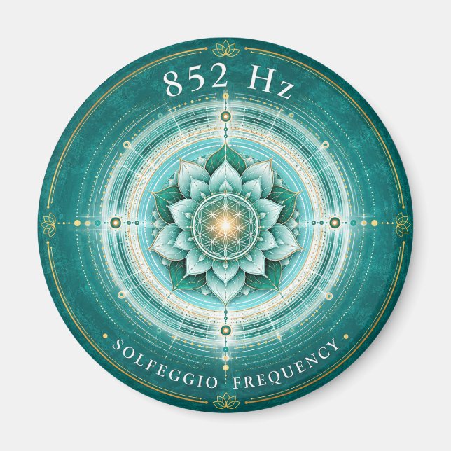 Imã Ímã Frequência Solfeggio 852 Hz | Flor da Vida (Frente)