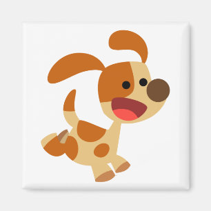 Imã Ímã Frolicking bonito do cão dos desenhos anima