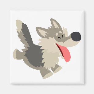 Imã Ímã Frolicsome bonito do lobo dos desenhos