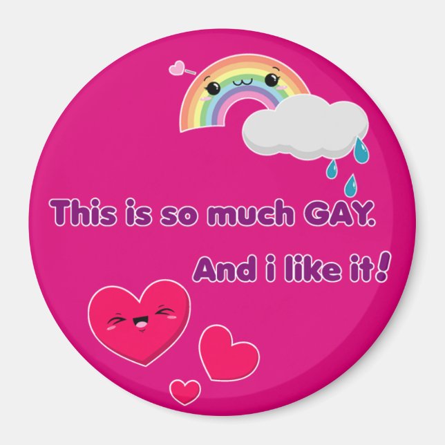 Imã Ímã Gay. Like it! - Pink (Frente)