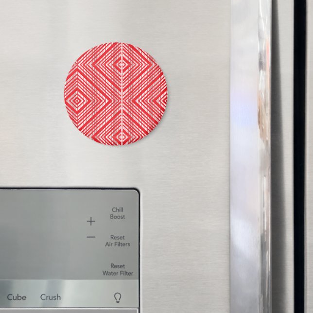 Imã Ímã Geométrico Vermelho | Acento Moderno Ousado (In Situ (Fridge))
