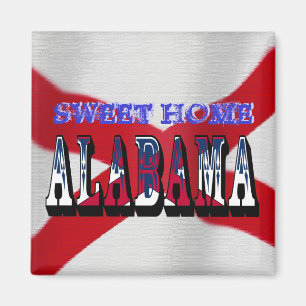Imã Ímã Home doce da bandeira do estado de Alabama