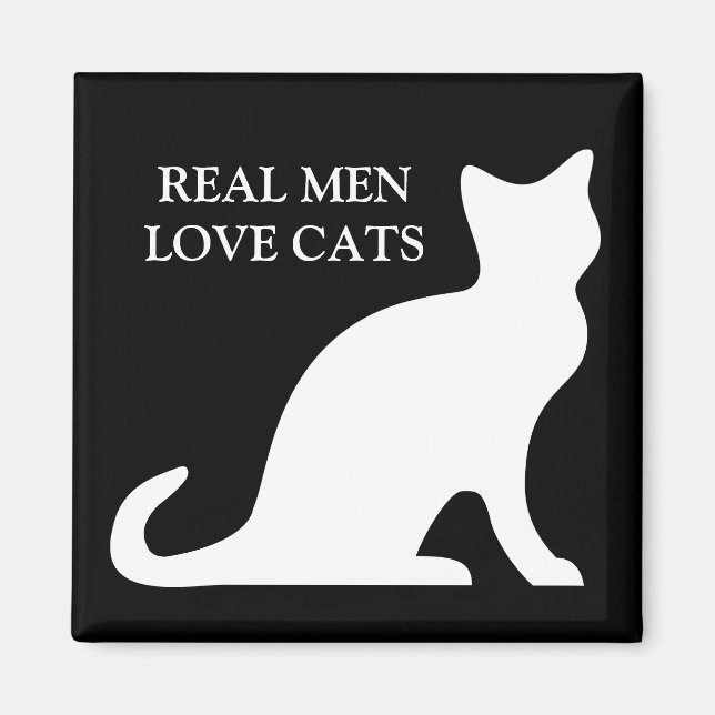 Imã Ímã homens de verdade amam gatos (Frente)