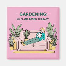 Ímã - jardinagem rosa