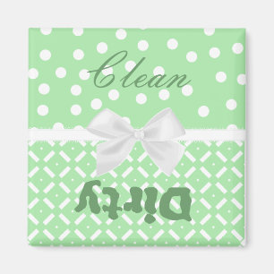 Imã Ímã Limpo-Sujo verde e branco da cozinha