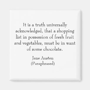 Imã Ímã Lista de Compras de Jane Austen