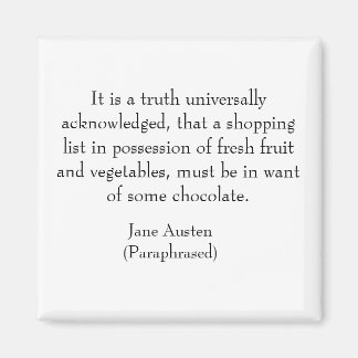 Imã Ímã Lista de Compras de Jane Austen