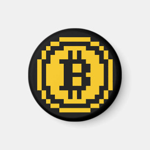 Imã Ímã Logotipo Bitcoin BTC 8-Bit