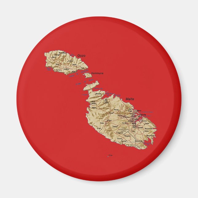 Imã Ímã Mapa de Malta (Frente)