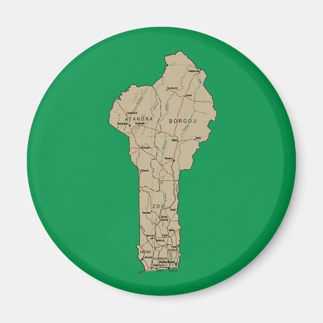 Imã Ímã Mapa do Benim (Frente)
