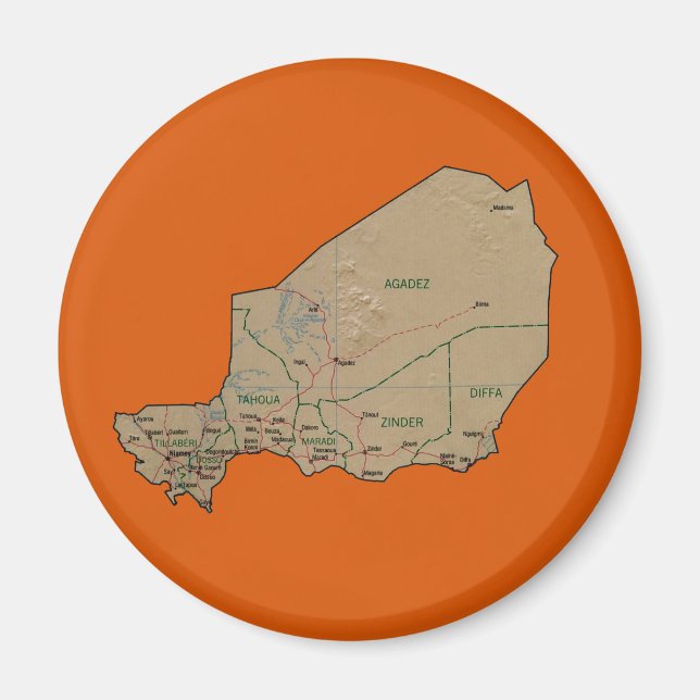 Imã Ímã Mapa do Níger (Frente)