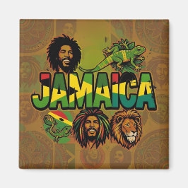 Imã Ímã orgulhoso da Jamaica com cores jamaicanas