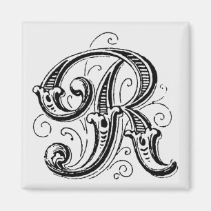 Imã Ímã ornamentado do monograma "R" -