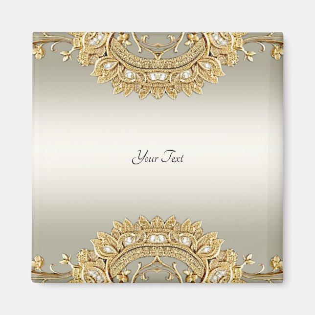 Imã Ímã Ornamentado Dourado (Frente)