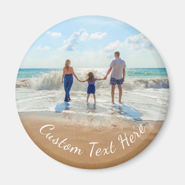 Imã Ímã Personalizado com Foto e Texto com Sua Família (Frente)