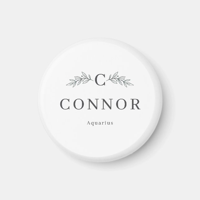 Imã Ímã Personalizado com Nome e Zodíaco (Frente)