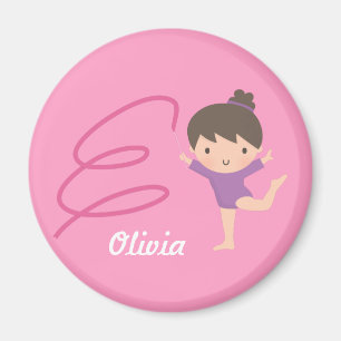 Imã Ímã Personalizado de Ginasta Fofa e Fita