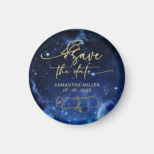 Imã Ímã Personalizado de Save the Date de Formatura (Frente)