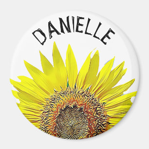 Imã Ímã personalizado do girassol nome bonito