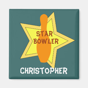 Imã Ímã personalizado estrela da boliche