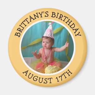 Imã Ímã personalizado lembrete da foto do aniversár