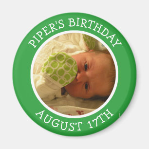 Imã Ímã personalizado lembrete da foto do aniversár