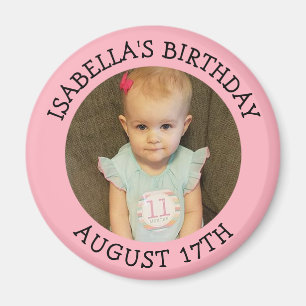Imã Ímã personalizado lembrete da foto do aniversár