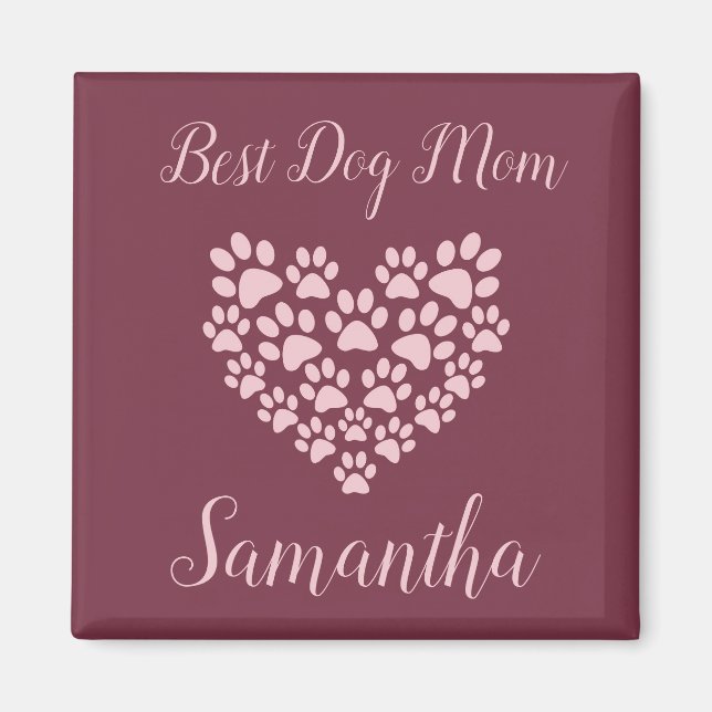 Imã Ímã Personalizado Melhor Mãe de Cachorro Marrom (Frente)