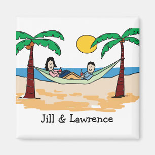 Imã Ímã personalizado pares Vacationing dos desenhos