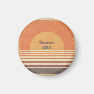 Imã Ímã Personalizado Rétro Pôr do Sol Listras Vintage