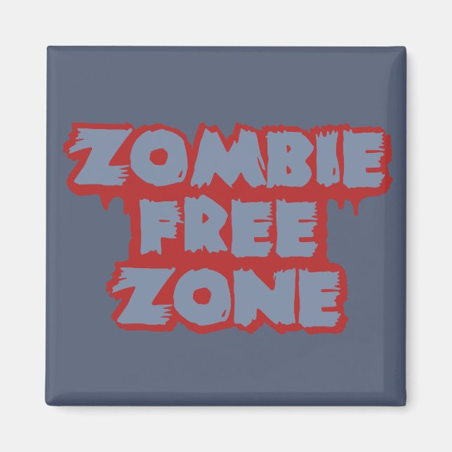 Imã ímã personalizado Zombie Free Zone (Frente)