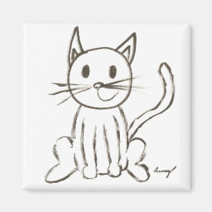 Imã Ímã pintado do quadrado do gatinho
