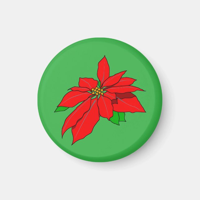 Imã ímã Poinsettia (Frente)