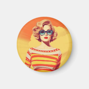 Imã Ímã popart, crachá inspirado no estilo retrô,